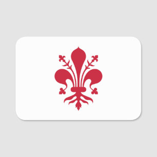 Patriotic name tag with flag of Florence