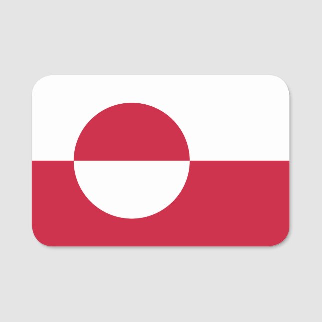 Patriotic name tag with flag of Greenland (Front)