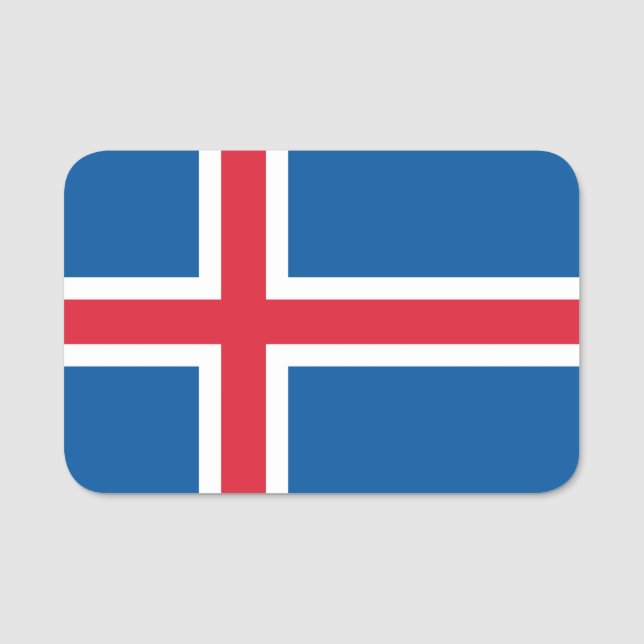 Patriotic name tag with flag of Iceland (Front)