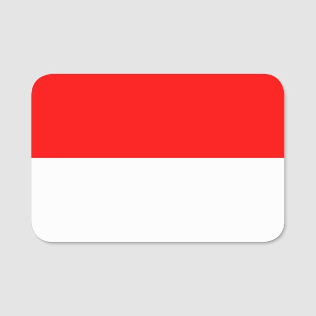 Patriotic name tag with flag of Indonesia (Front)