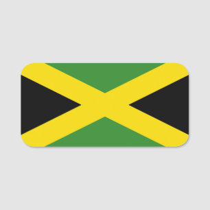 Patriotic name tag with flag of Jamaica