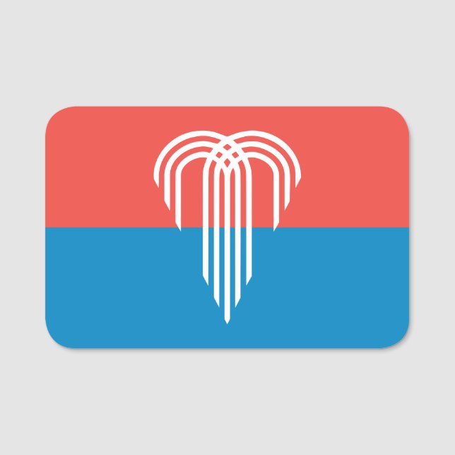 Patriotic name tag with flag of Kansas City, USA (Front)