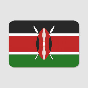 Patriotic name tag with flag of Kenya