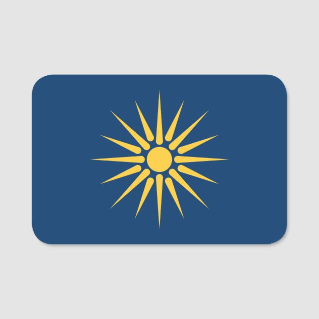 Patriotic name tag with flag of Macedonia, Greece (Front)