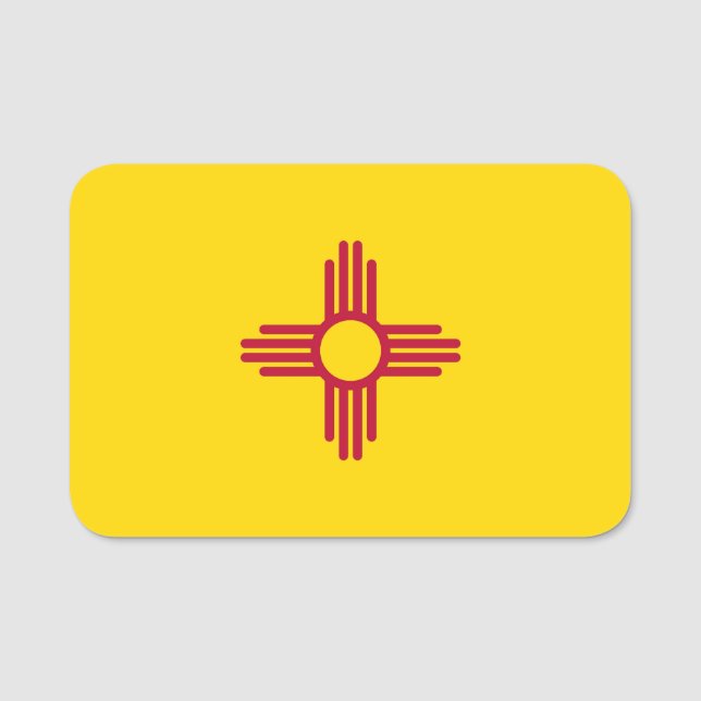 Patriotic name tag with flag of New Mexico (Front)