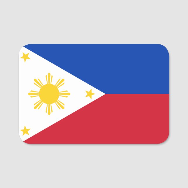 Patriotic name tag with flag of Philippines (Front)
