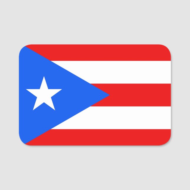 Patriotic name tag with flag of Puerto Rico (Front)