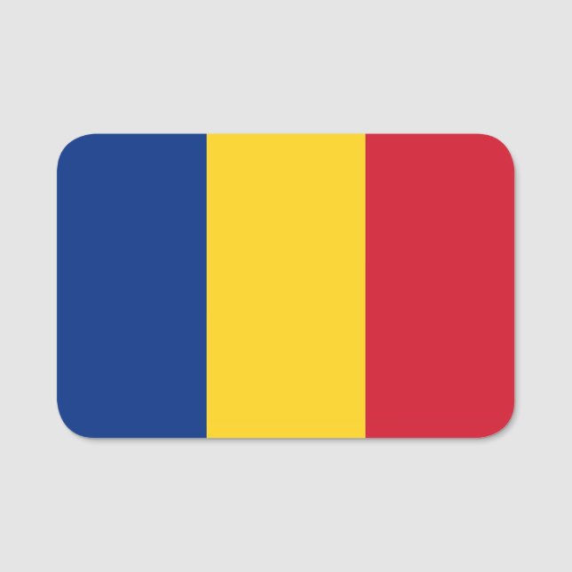 Patriotic name tag with flag of Romania (Front)