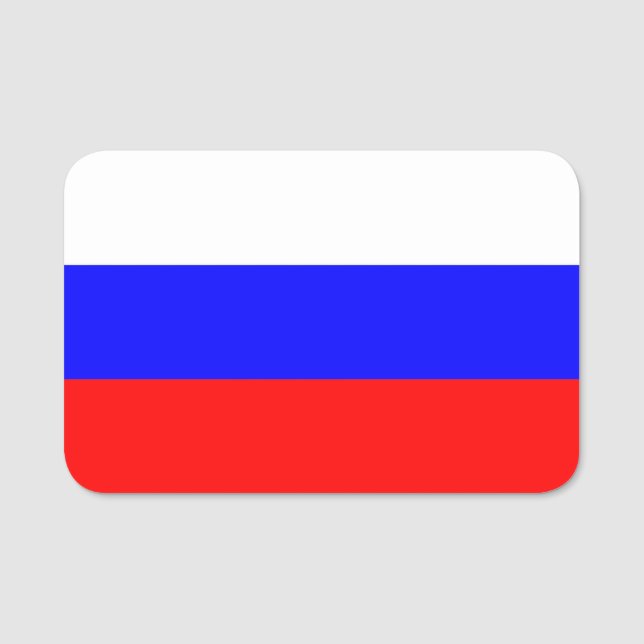 Patriotic name tag with flag of Russia (Front)