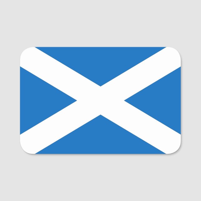 Patriotic name tag with flag of Scotland (Front)
