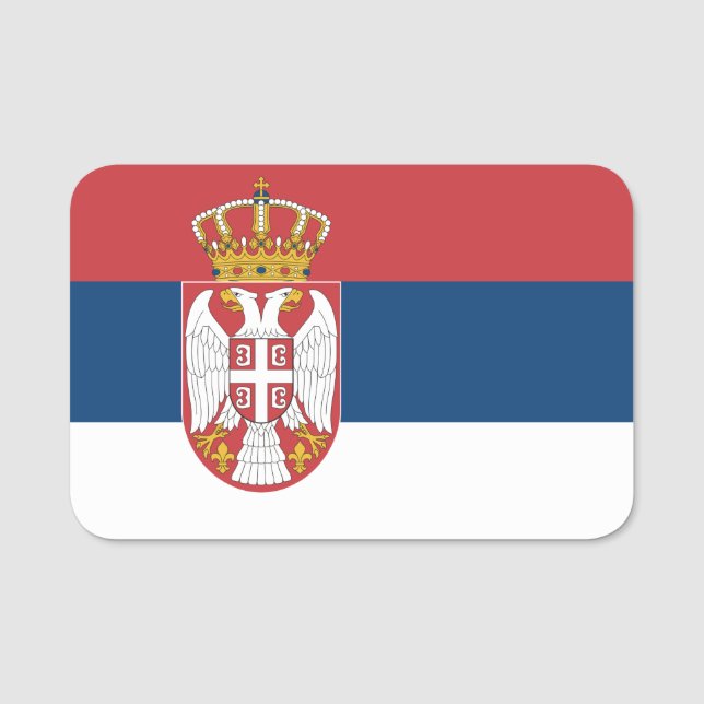 Patriotic name tag with flag of Serbia (Front)