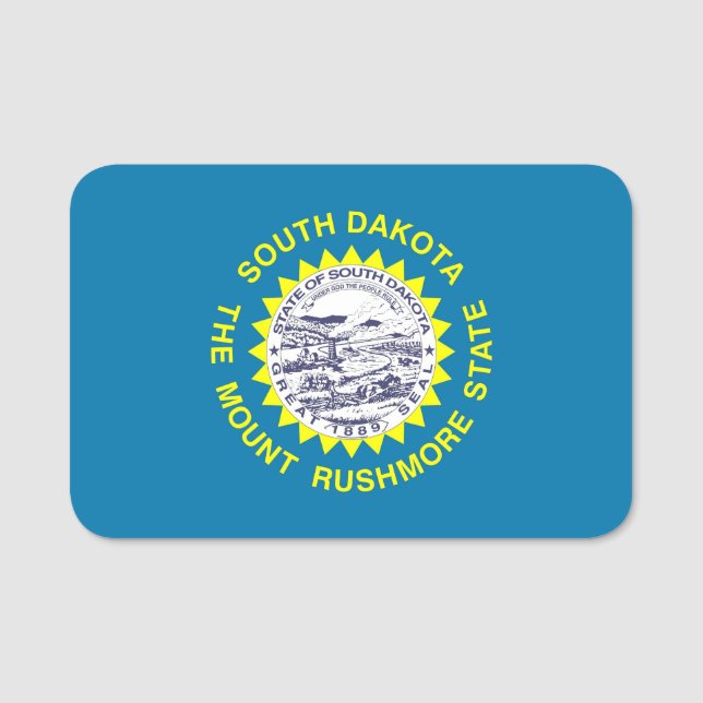 Patriotic name tag with flag of South Dakota (Front)