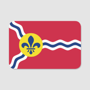 Patriotic name tag with flag of St. Louis, USA