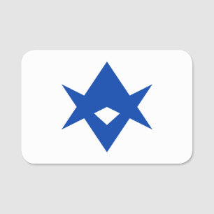 Patriotic name tag with flag of Toyota City, Japan