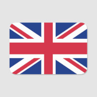 Patriotic name tag with flag of United Kingdom