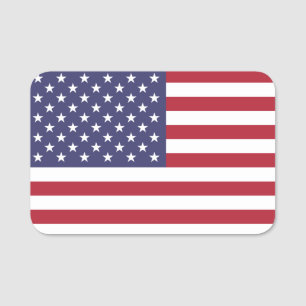 Patriotic name tag with flag of USA