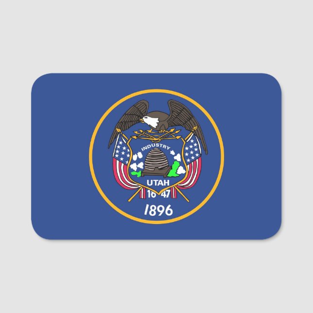 Patriotic name tag with flag of Utah (Front)