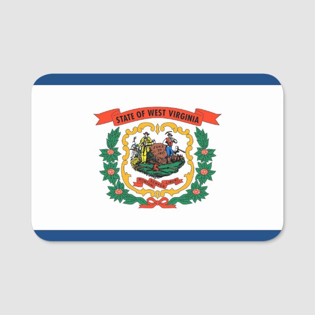 Patriotic name tag with flag of West Virginia (Front)