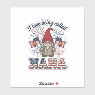 Patriotic Nana Gnome Vintage Grandmother Shirt Des