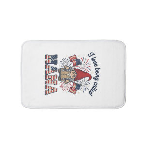 Patriotic Nana Gnome Vintage Grandmother Shirt Des Bath Mat