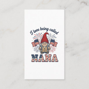 Patriotic Nana Gnome Vintage Grandmother Shirt Des Business Card