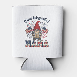 Patriotic Nana Gnome Vintage Grandmother Shirt Des Can Cooler