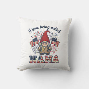 Patriotic Nana Gnome Vintage Grandmother Shirt Des Cushion