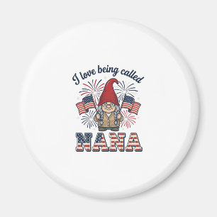 Patriotic Nana Gnome Vintage Grandmother Shirt Des Magnet