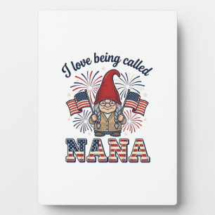 Patriotic Nana Gnome Vintage Grandmother Shirt Des Plaque