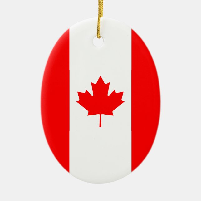 Patriotic National Flag of CANADA Ceramic Tree Decoration (Front)