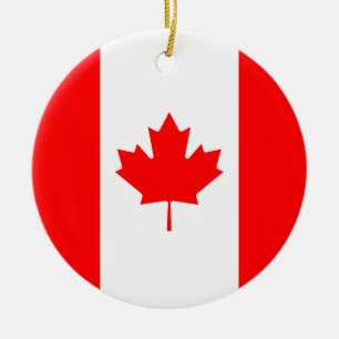 Patriotic National Flag of CANADA Ceramic Tree Decoration