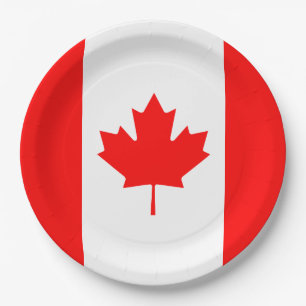 Patriotic National Flag of CANADA Paper Plate