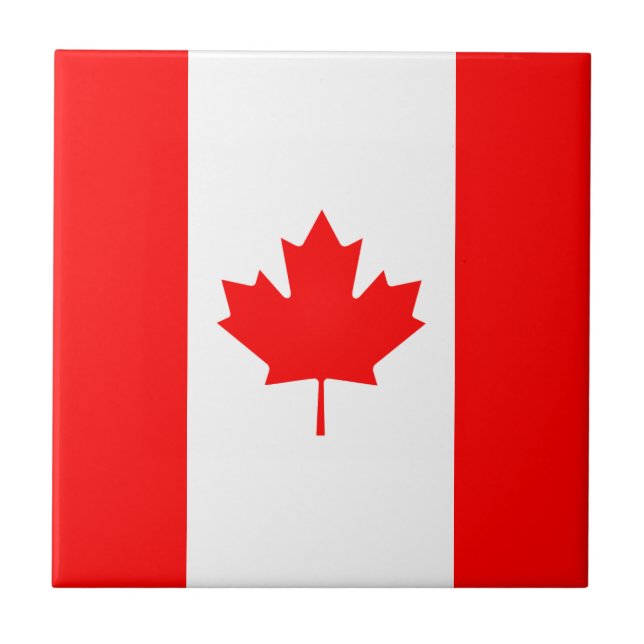 Patriotic National Flag of CANADA Tile (Front)