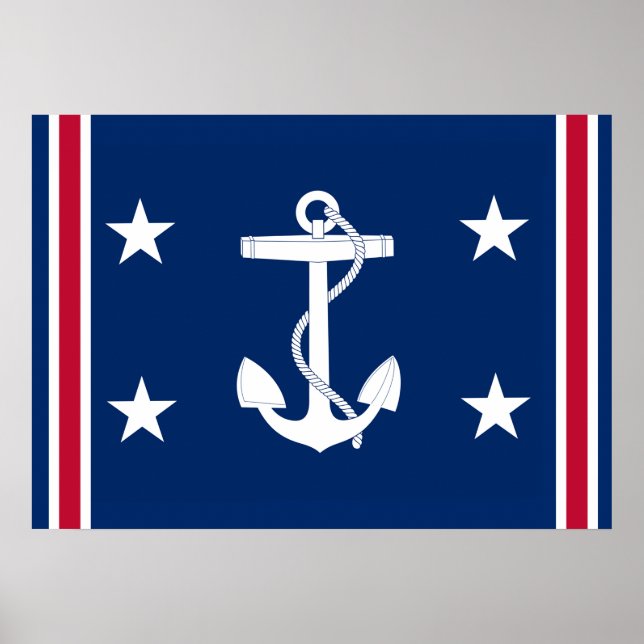 Patriotic Nautical Anchor Flag Poster (Front)