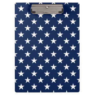 Patriotic Navy Blue USA Flag Stars Pattern Clipboard