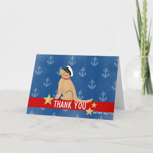 Patriotic Navy Dog Thank You Cards (Front)