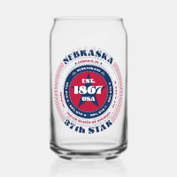 Patriotic Nebraska Typography Drinkware Set