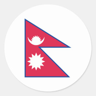 Patriotic Nepal Flag Classic Round Sticker