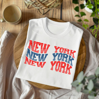 Patriotic New York Red and Blue Boho T-Shirt