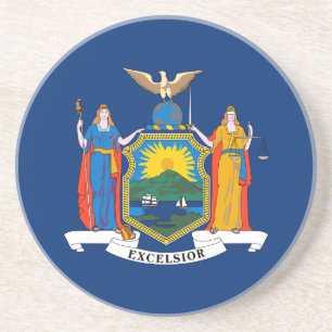 Patriotic New York State Flag Coaster