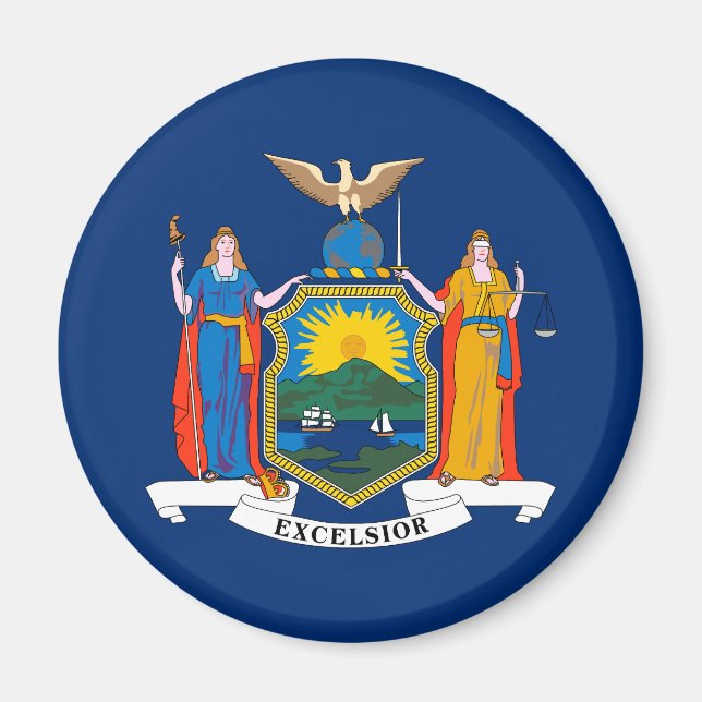 Patriotic New York State Flag Magnet (Front)