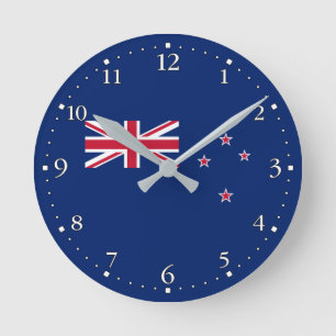 Patriotic New Zealand Flag Round Clock