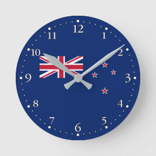 Patriotic New Zealand Flag Round Clock