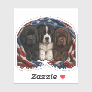 Patriotic Newfie Puppies – Customisable