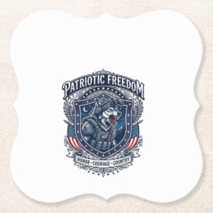 Patriotic Night Mission Patriot Wolf Military Insp Paper Coaster