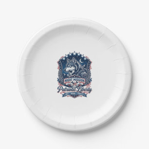 Patriotic Night Mission Patriot Wolf Military Insp Paper Plate