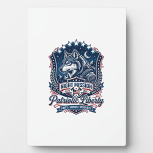 Patriotic Night Mission Patriot Wolf Military Insp Plaque
