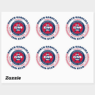Patriotic North Carolina Circle Design Sticker
