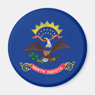 Patriotic North Dakota State Flag Magnet