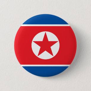 Patriotic North Korea Flag 6 Cm Round Badge